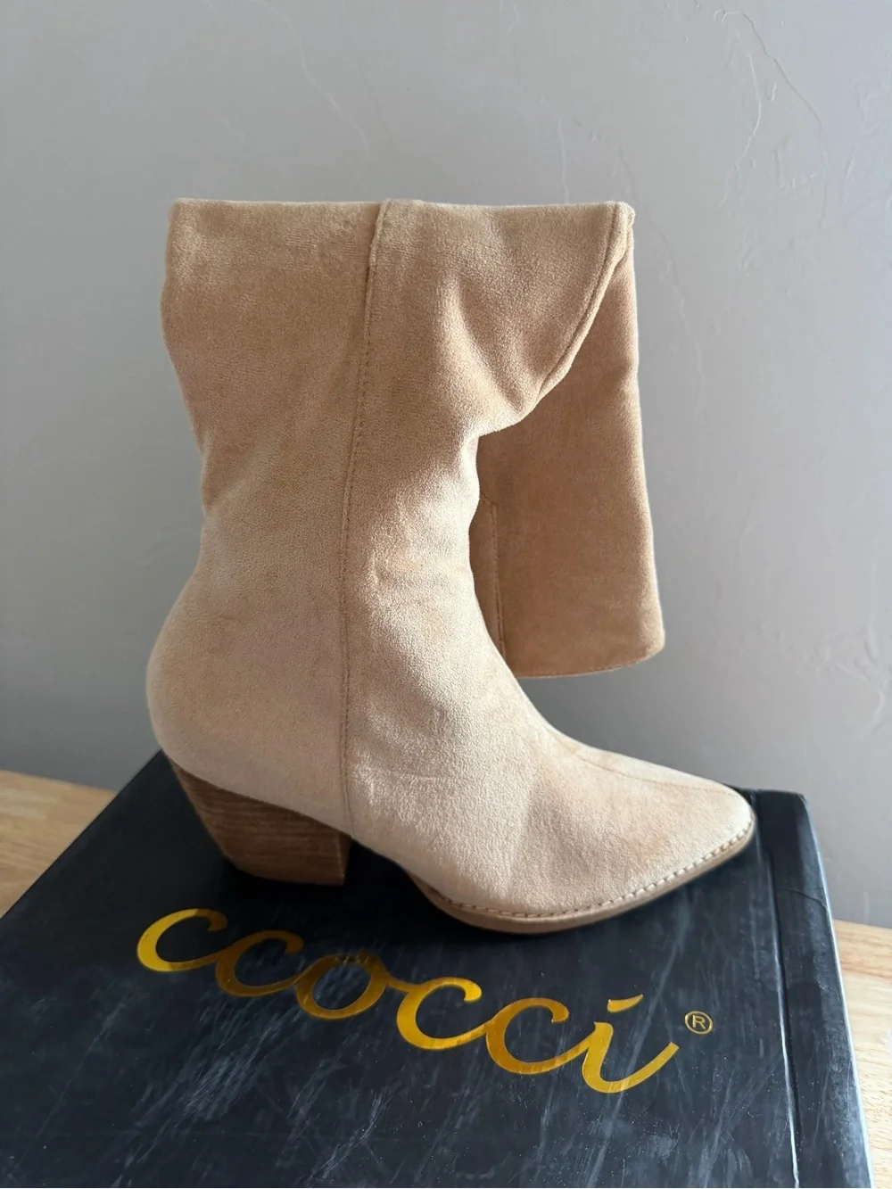 Brand New in Box: Women's Tan Suede Knee-High Boot
